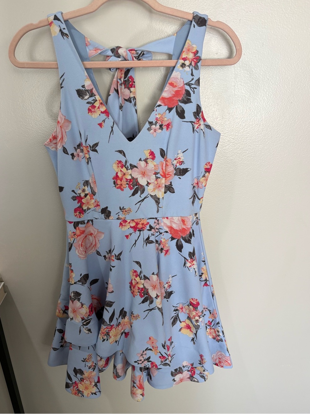 B. Darlin Blue Floral Fit & Flare Dress Size 3/4